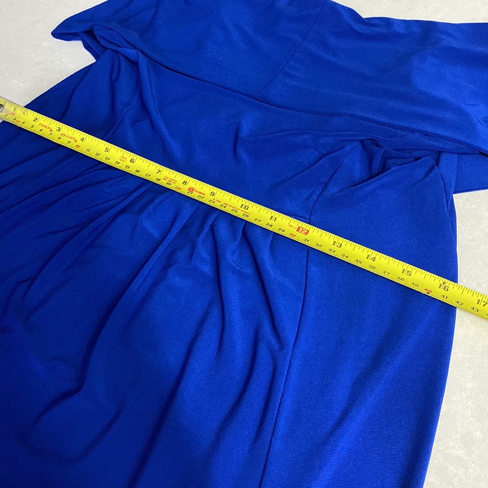 Joseph Ribkoff Royal Blue off shoulder Midi dress , ruffles front size 8 ⭐️⭐️⭐️ - Picture 9 of 12